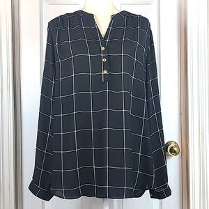 Zac & Rachel Window Pane Print Blouse